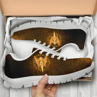 Viking Sneakers Gold Spear Of The God Odin - Gungnir and Two Gold Ravens RLT12 - Wonder Print Shop