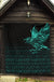Viking Premium Quilt - The Raven Of Odin Rune Cyan RLT12 - Wonder Print Shop