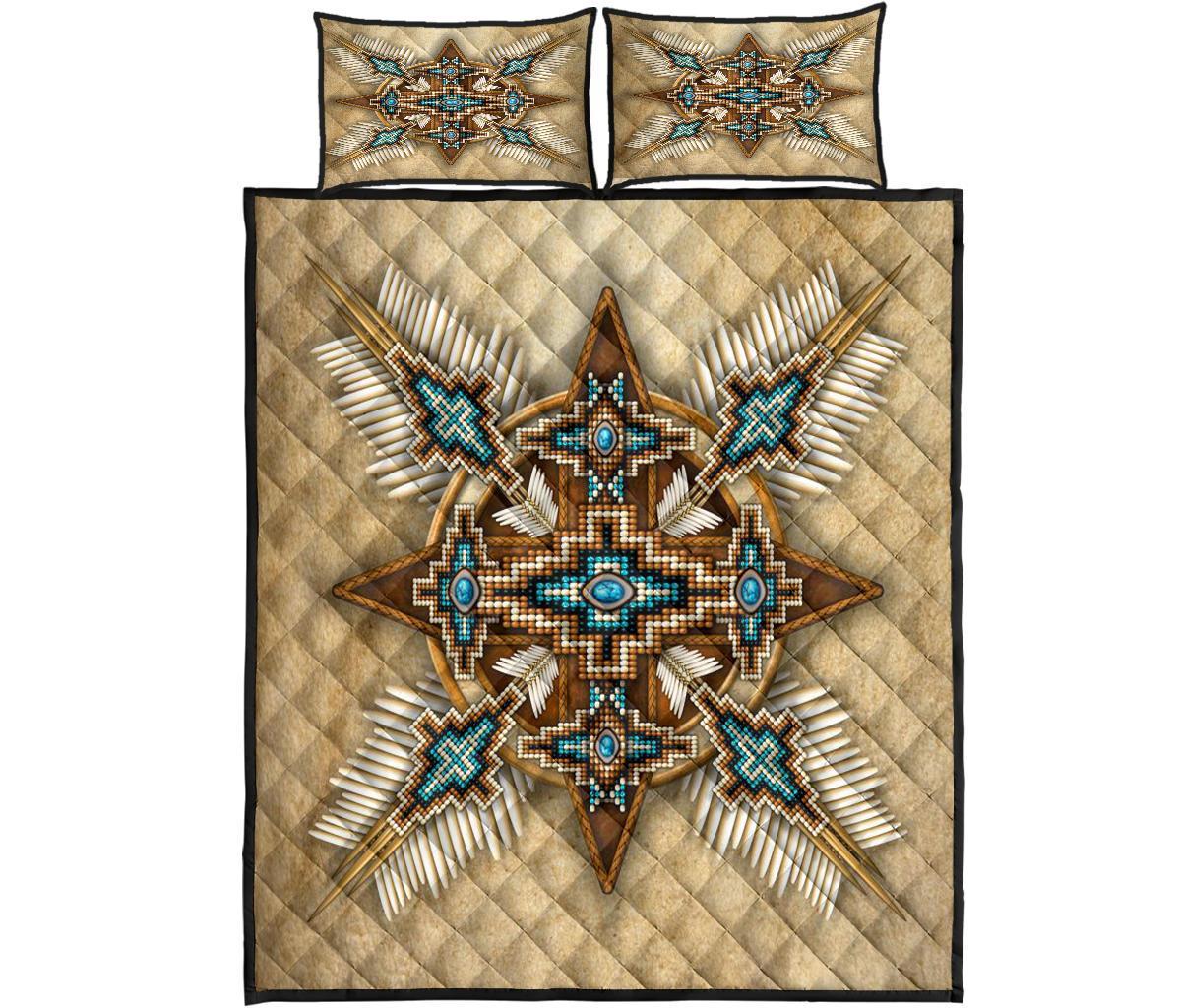 Brown Arts Native American Quilt Bed Set LT10 - Wonder Print Shop