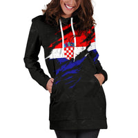 Croatia in Me Women's Hoodie Dress - Special Grunge Style - Wonder Print Shop