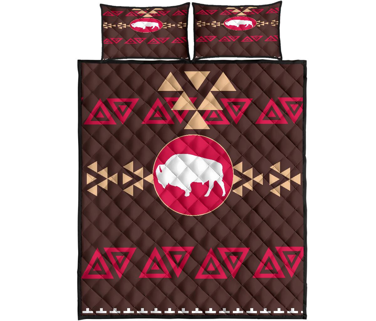 Brown Bison Native American Quilt Bed Set LT10 - Wonder Print Shop