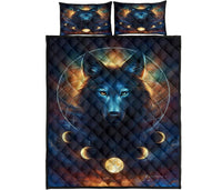 Moon Eclipse and Wolf Native American Quilt Bed Set LT10 - Wonder Print Shop