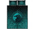 Viking Quilt Bed Set, Ethnic Odin Raven Cyan RLT12 - Wonder Print Shop