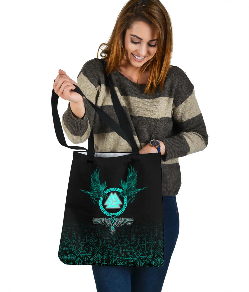 viking-tote-bag-three-raven-and-valknut-cyan