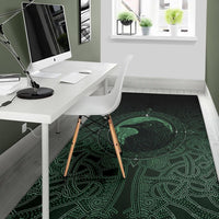 Viking Area Rug, Ethnic Odin Raven Green RLT12 - Wonder Print Shop