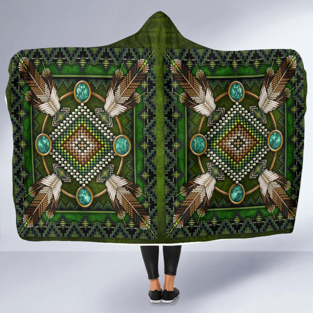 native-american-mandala-pattern-green-hooded-blanket