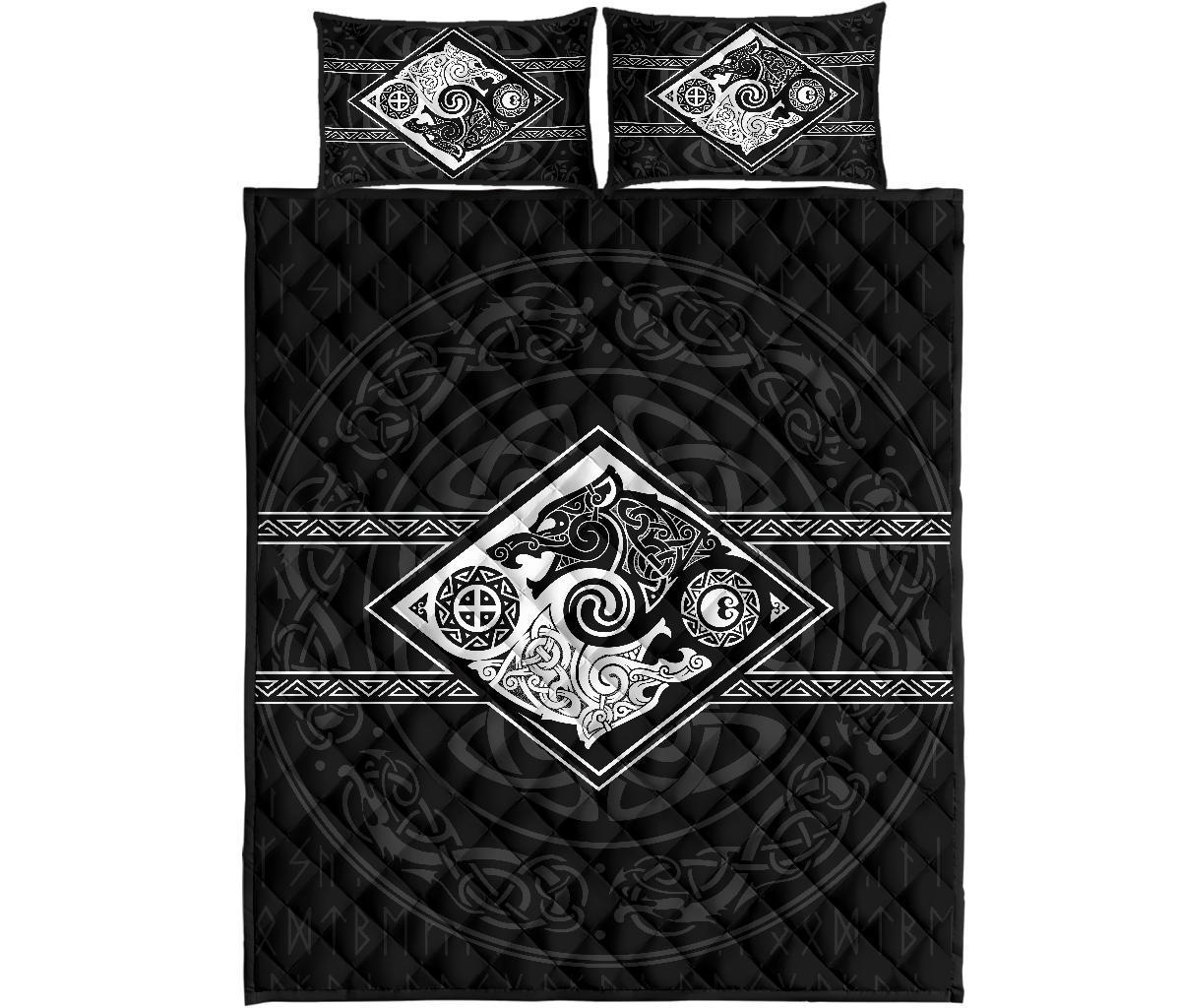 Vikings Quilt Bed Set The Wolves, Skoll and Hati RLT12 - Wonder Print Shop