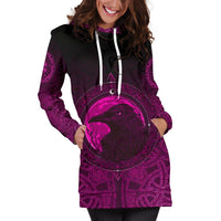 Viking Hoodie Dress, Ethnic Odin Raven Pink RLT12 - Wonder Print Shop