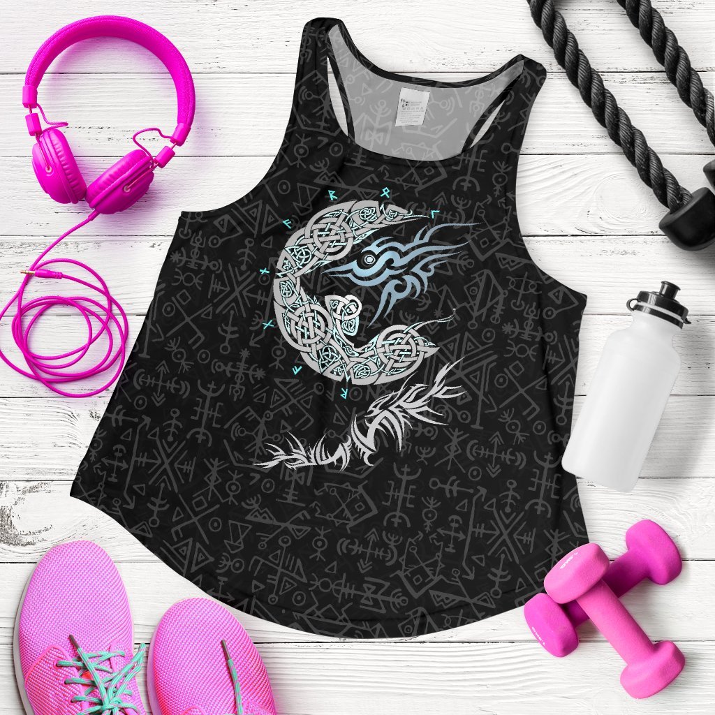 Viking Fenrir Wolf Women's Racerback Tank RLT12 - Wonder Print Shop