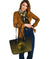 Viking Large Leather Tote Bag, Ethnic Odin Raven Gold RLT12 - Wonder Print Shop