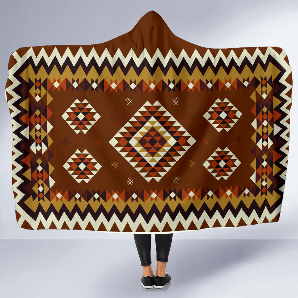 native-american-ethnic-geometric-brown-pattern-hooded-blanket