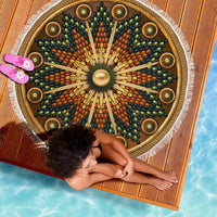 Naumaddic Arts Brown Stone Native American Design Beach Towel LT10 - Wonder Print Shop