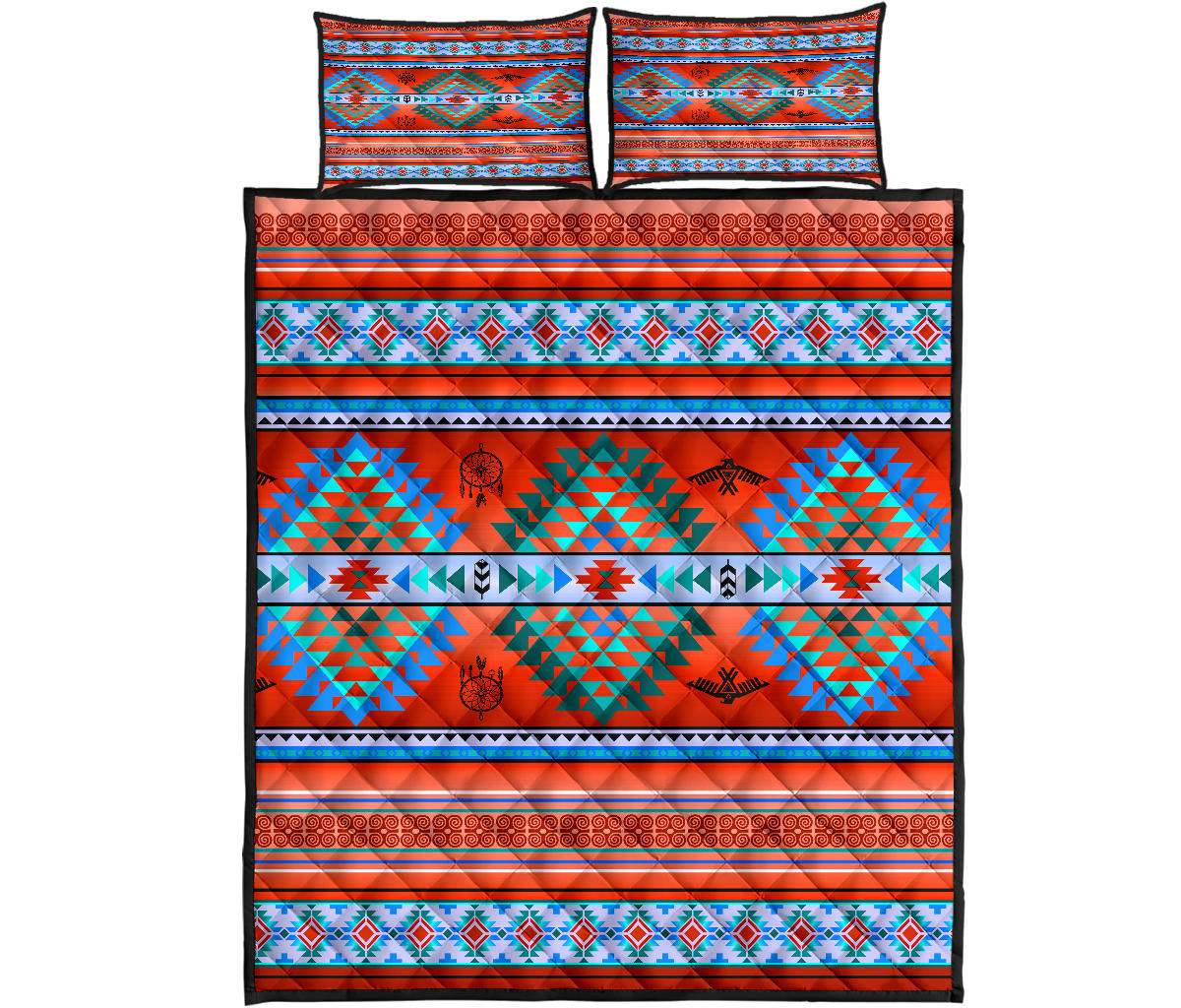 Red Thunderbird Native American Quilt Bed Set LT10 - Wonder Print Shop