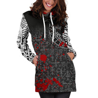 Viking Hoodie Dress Odin Raven Rune Futhark Blood RLT12 - Wonder Print Shop