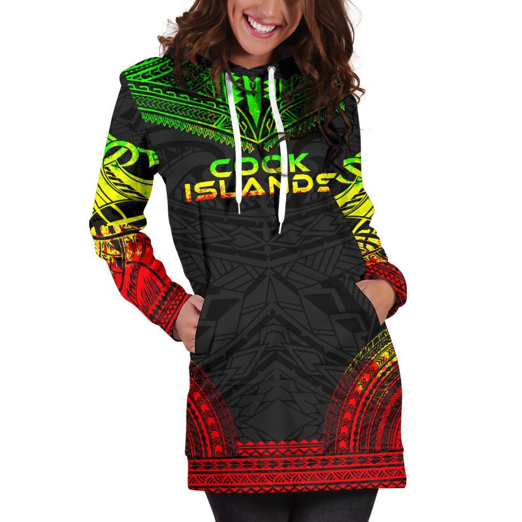 Cook Islands Women's Hoodie Dress - Polynesian Reggae Chief - Wonder Print Shop