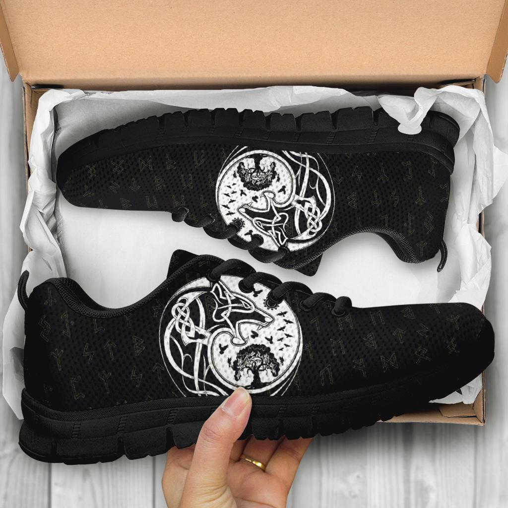 Viking Sneakers, Skoll and Hati Rune Tattoo RLT12 - Wonder Print Shop