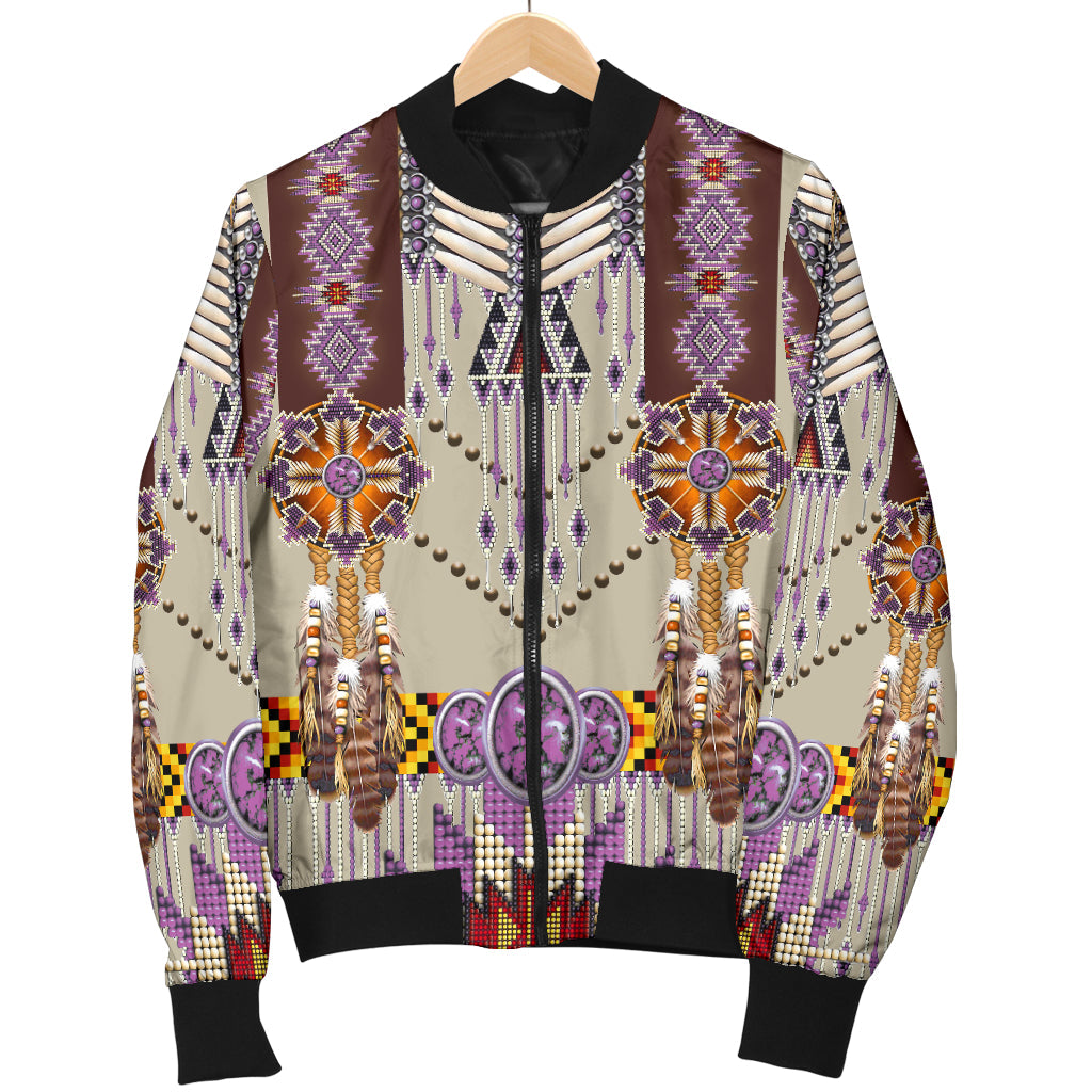 Purple Pattern Breastplate Men's Bomber Jacket LT10 - Wonder Print Shop