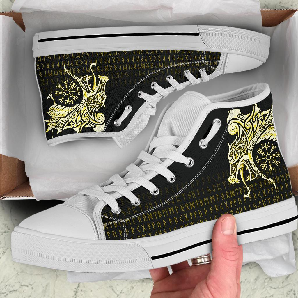 viking-high-top-shoes-fenrir-raven-and-vegvisir-tattoo-yellow