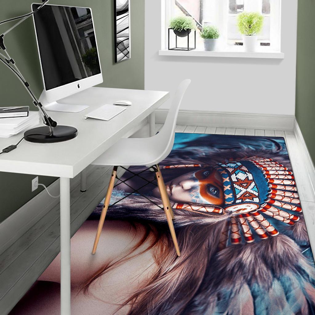 3D Native Girl Native American Area Rug LT10 - Wonder Print Shop