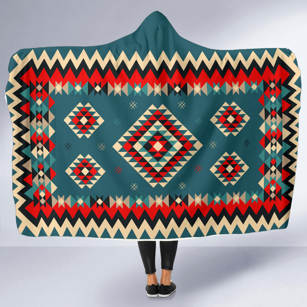 native-american-ethnic-geometric-red-pattern-hooded-blanket