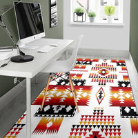 White Native Tribes Pattern Native American Area Rug LT10 - Wonder Print Shop