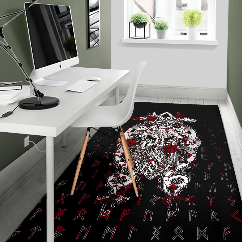 Viking Tyr Tattoo Blood Area Rug RLT12 - Wonder Print Shop