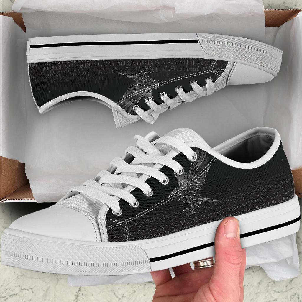 viking-low-top-shoes-the-raven-of-odin-rune