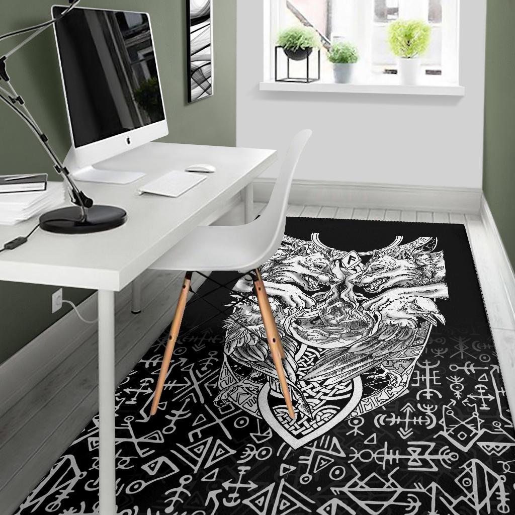 Viking Area Rug Wolf and Raven Special RLT12 - Wonder Print Shop
