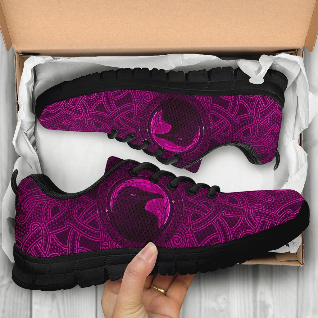 Viking Sneakers, Ethnic Odin Raven Pink RLT12 - Wonder Print Shop
