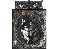 Black Wolf Dreamcatcher Native American Quilt Bed Set LT10 - Wonder Print Shop