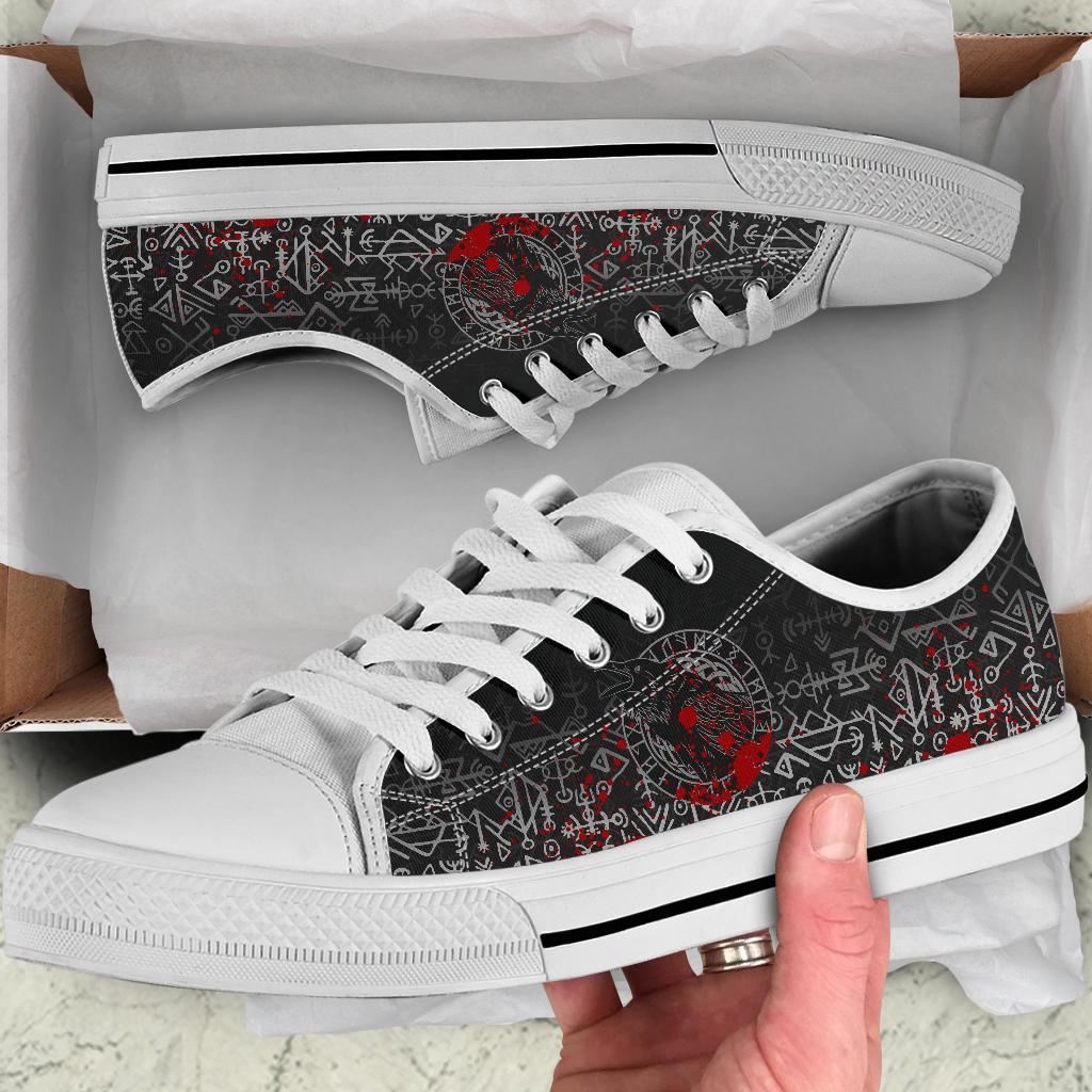 viking-low-top-shoes-odin-raven-rune-futhark-blood