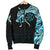 Viking Men's Bomber Jacket, Fenrir Raven and Vegvisir Tattoo Cyan RLT12 - Wonder Print Shop