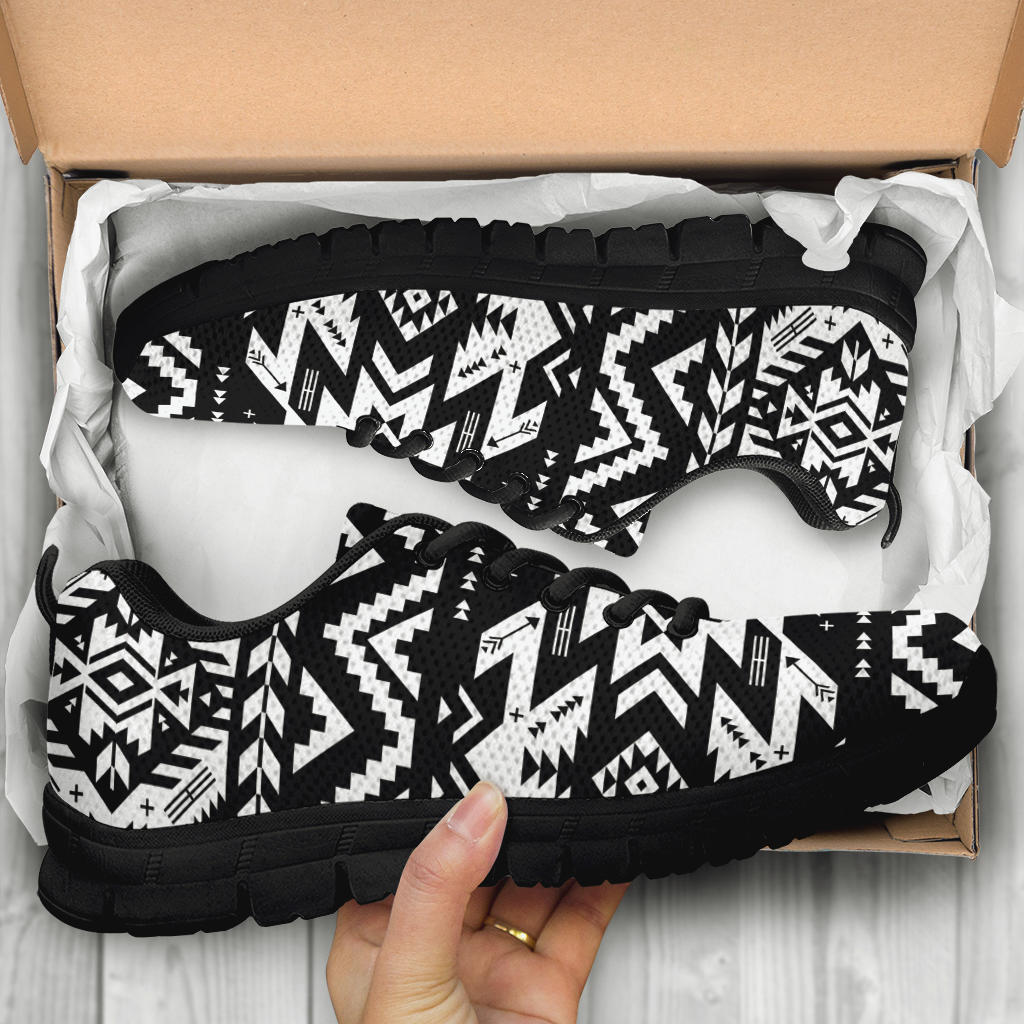 Black Pattern Native American Sneaker LT10 - Wonder Print Shop
