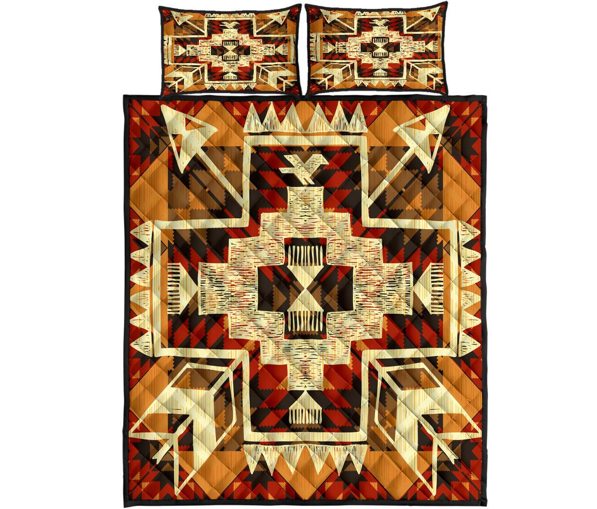 Tribal Yellow Arrow Native American Quilt Bed Set no link LT10 - Wonder Print Shop