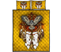 Snow Owl Dreamcatcher Pattern Native American Quilt Bed Set LT10 - Wonder Print Shop