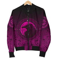 Viking Women's Bomber Jacket, Ethnic Odin Raven Pink RLT12 - Wonder Print Shop