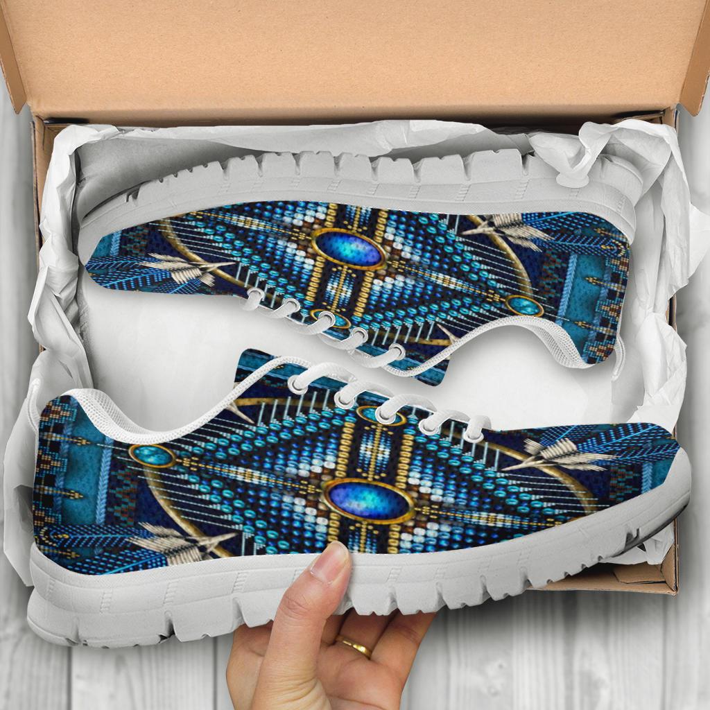 Mandala Blue Native American Sneakers LT10 - Wonder Print Shop