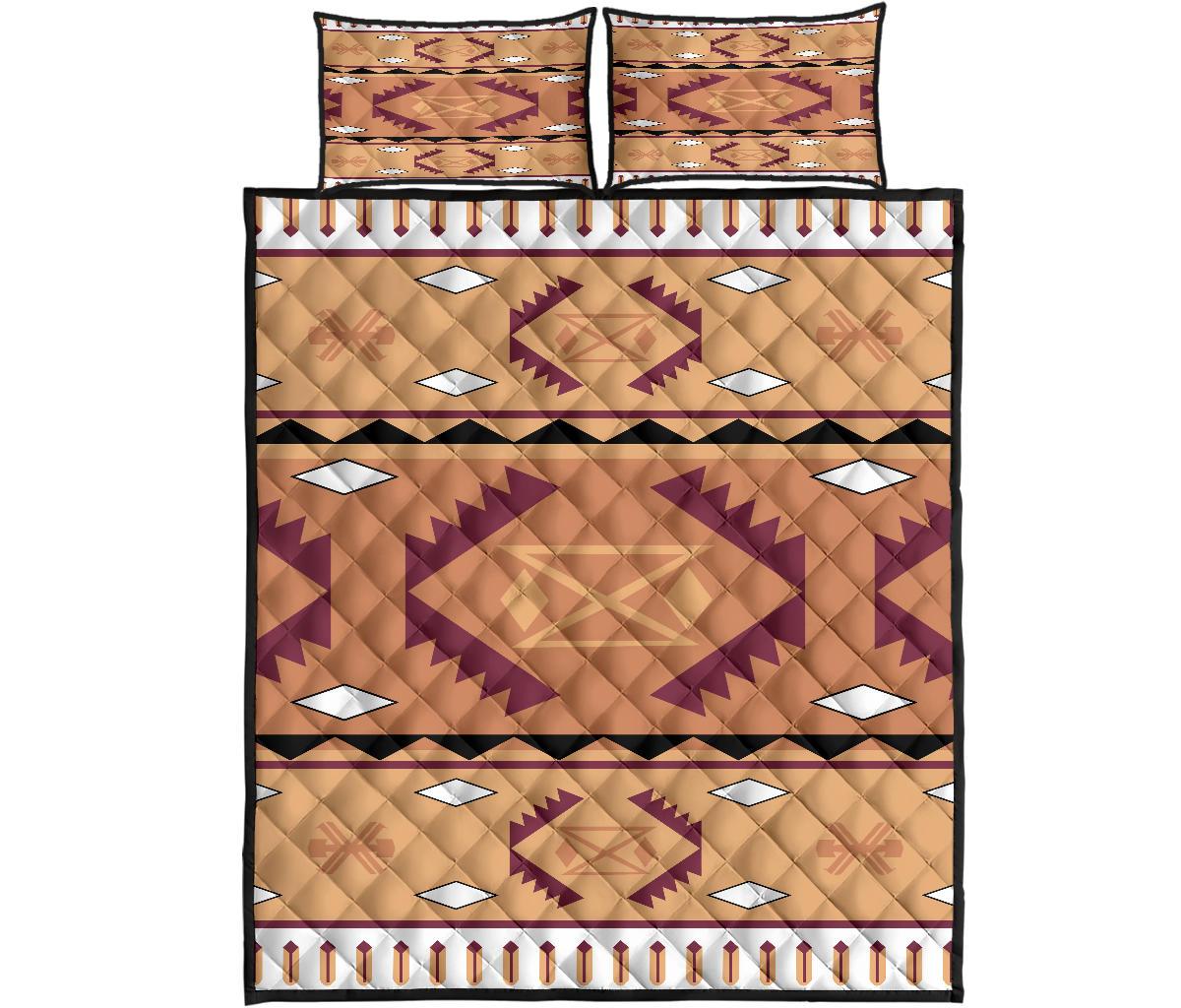 Pink Purple Pattern Native American Quilt Bed Set LT10 - Wonder Print Shop