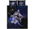 The Bahamas Quilt Bed Set - Purple Blue Marlin and Hibiscus - Wonder Print Shop