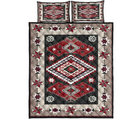 Tribal Red Brown Pattern Native American Quilt Bed Set LT10 - Wonder Print Shop