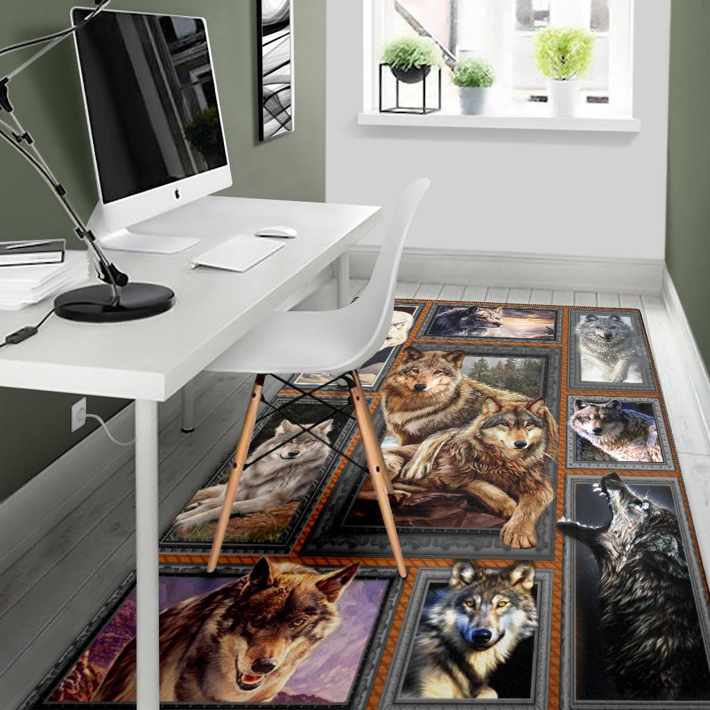 Wolf Packs Native American Area Rug LT10 - Wonder Print Shop