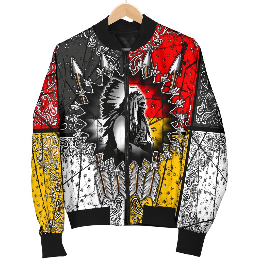 Chief Arrow Native American Women's Bomber Jacket LT10 - Wonder Print Shop