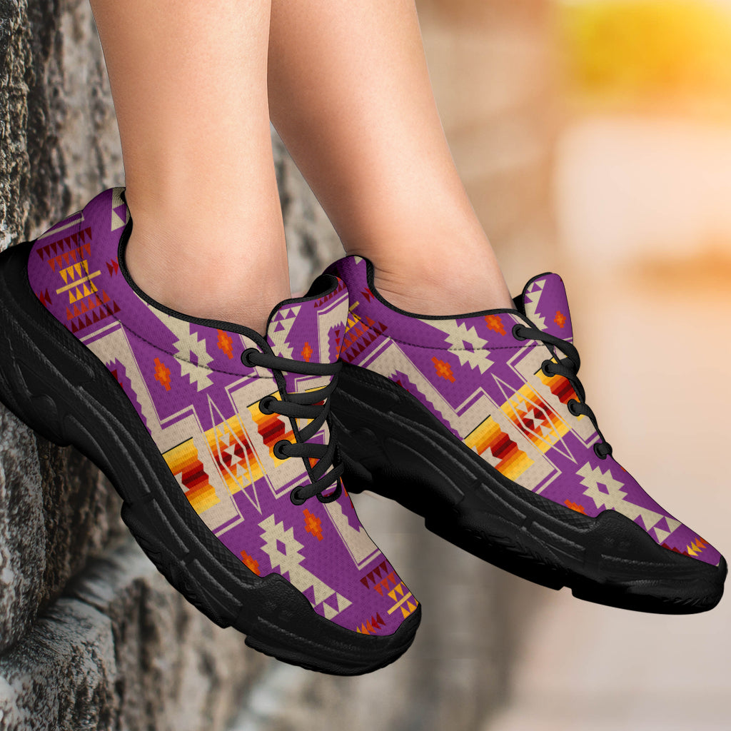 native-american-light-purple-tribe-design-chunky-sneakers