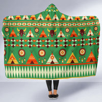 native-american-green-bison-pattern-hooded-blanket