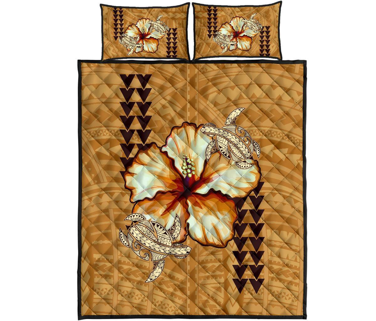 Hawaiian Quilt Bed Set Hawaiian Vintage Hibiscus - Wonder Print Shop