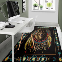 Wolf Warrior Dreamcatcher Native American Area Rug LT10 - Wonder Print Shop