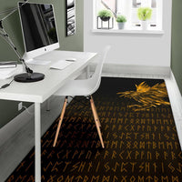 Viking Area Rug The Raven Of Odin Rune, Gold RLT12 - Wonder Print Shop