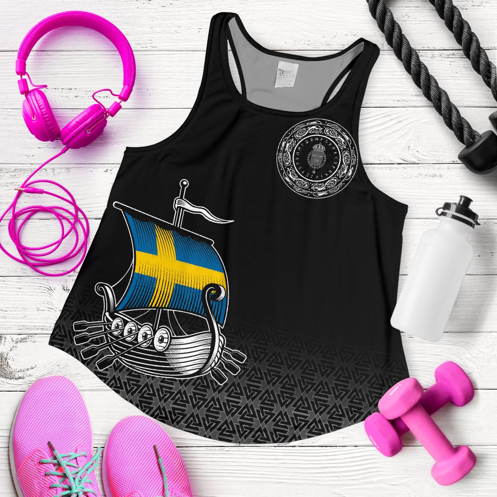 Viking Women's Racerback Tank - Swedish Drakkar RLT12 - Wonder Print Shop