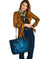Viking Large Leather Tote Raven Odin Celtic Cyan RLT12 - Wonder Print Shop