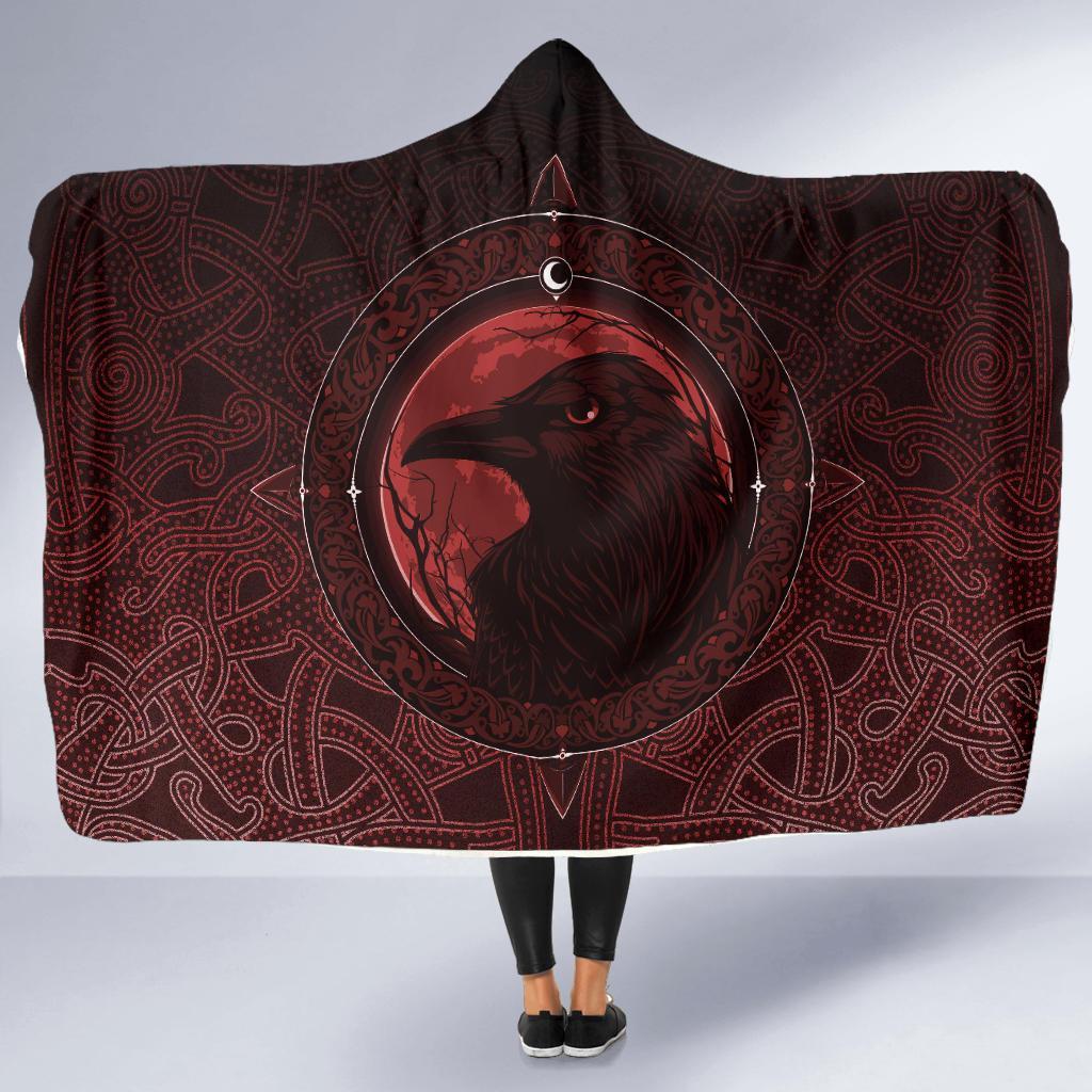 viking-hooded-blanket-ethnic-odin-raven-red